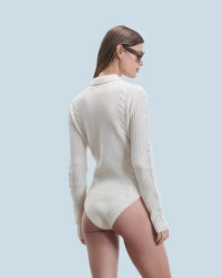 FROM FUTURE Body Manches Longues Ecru Flash Sale