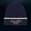 FROM FUTURE Bonnet à Revers Navy Cheap