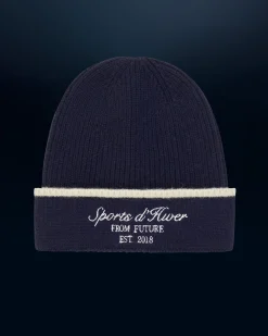 FROM FUTURE Bonnet à Revers Navy Cheap