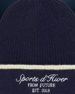 FROM FUTURE Bonnet à Revers Navy Cheap