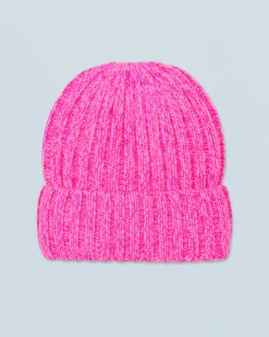 FROM FUTURE Bonnet à Revers à Cotes BrightPinkMou Store