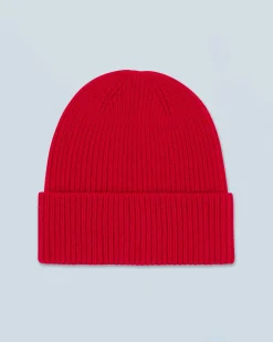 FROM FUTURE Bonnet à Revers à Petites Cotes DarkRed Store