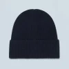 FROM FUTURE Bonnet à Revers à Petites Cotes Navy Best Sale