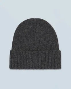 FROM FUTURE Bonnet à Revers à Petites Cotes Anthracite New