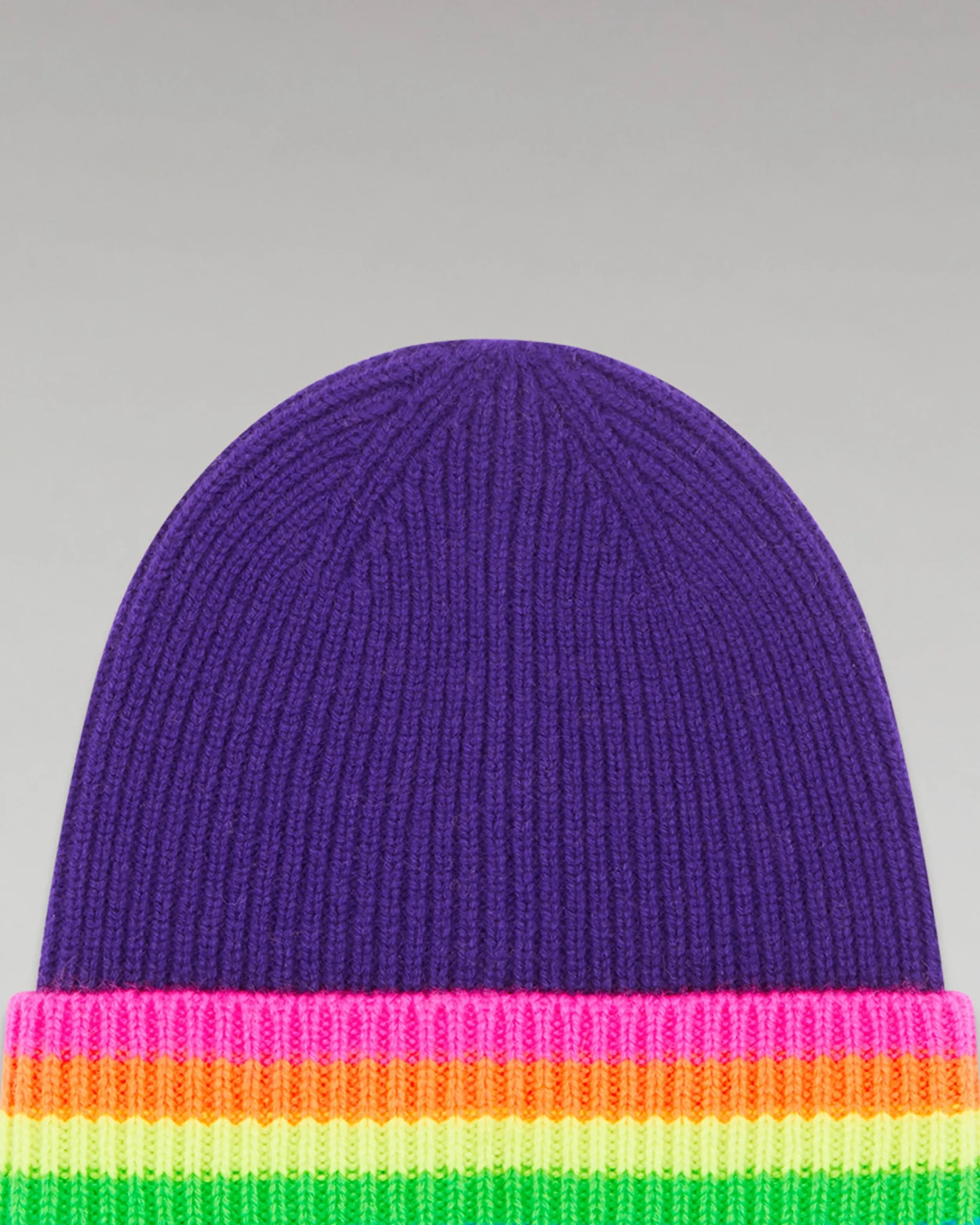 FROM FUTURE Bonnet à Revers Bandes Multicolore WinterPurple Cheap