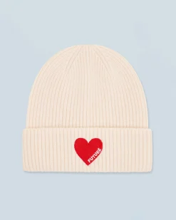FROM FUTURE Bonnet à Revers Coeur Ecru Shop