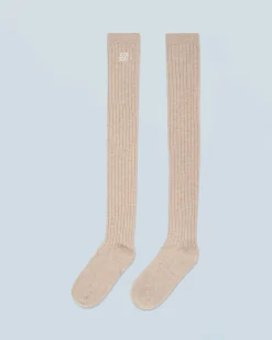 FROM FUTURE Chaussettes Hautes BeigeChiné Best Sale