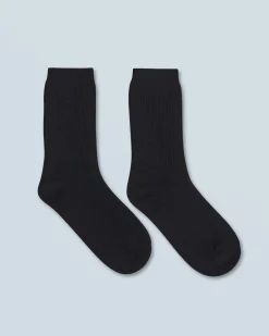 FROM FUTURE Chaussettes Mi-hautes à Cotes Noir Store