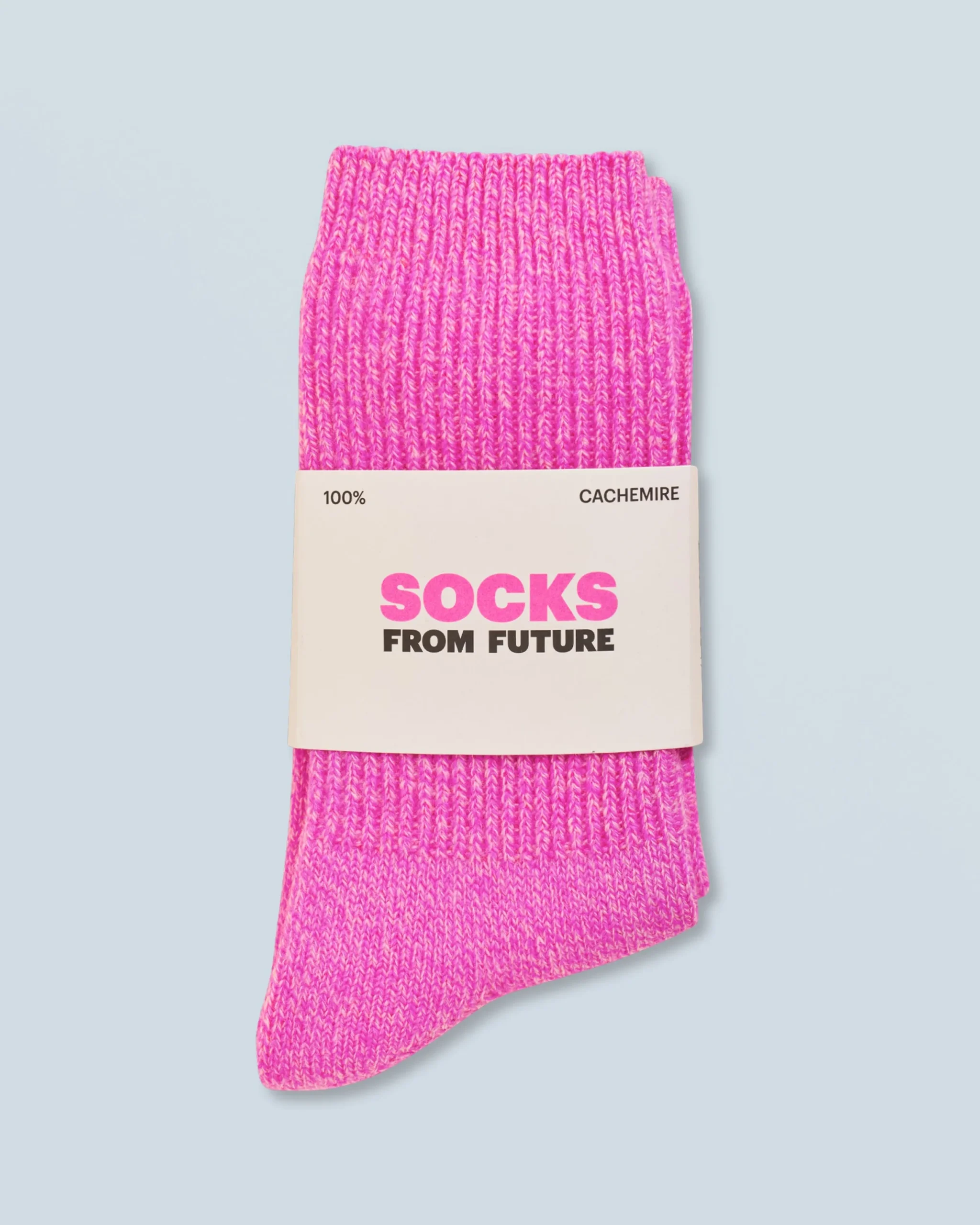 FROM FUTURE Chaussettes Mi-hautes à Cotes PinkMouliné Best Sale