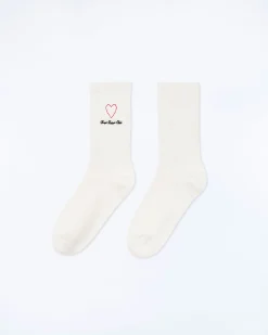 FROM FUTURE Chaussettes Mi-hautes Coeur Ecru Online