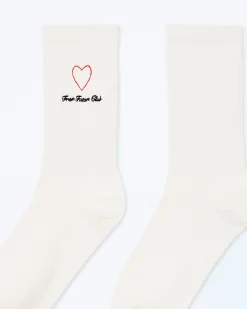 FROM FUTURE Chaussettes Mi-hautes Coeur Ecru Online