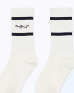 FROM FUTURE Chaussettes Mi-hautes Club Ecru Best Sale