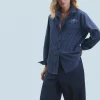 FROM FUTURE Chemise Manches Longues BleuFonceRayé Cheap