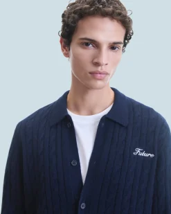 FROM FUTURE Chemise Manches Longues Navy Fashion