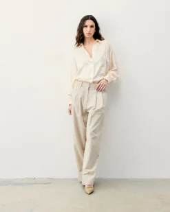 FROM FUTURE Chemise Manches Longues ChampagneJacquard Clearance