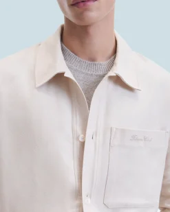 FROM FUTURE Chemise Manches Longues Poche Sable Sale