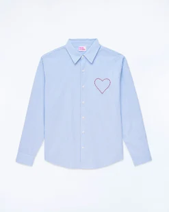 FROM FUTURE Chemise Manches Longues Popeline BleuRayé Online