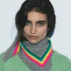 FROM FUTURE Foulard Regular Bande Multicolore GrisChinéFoncé Clearance