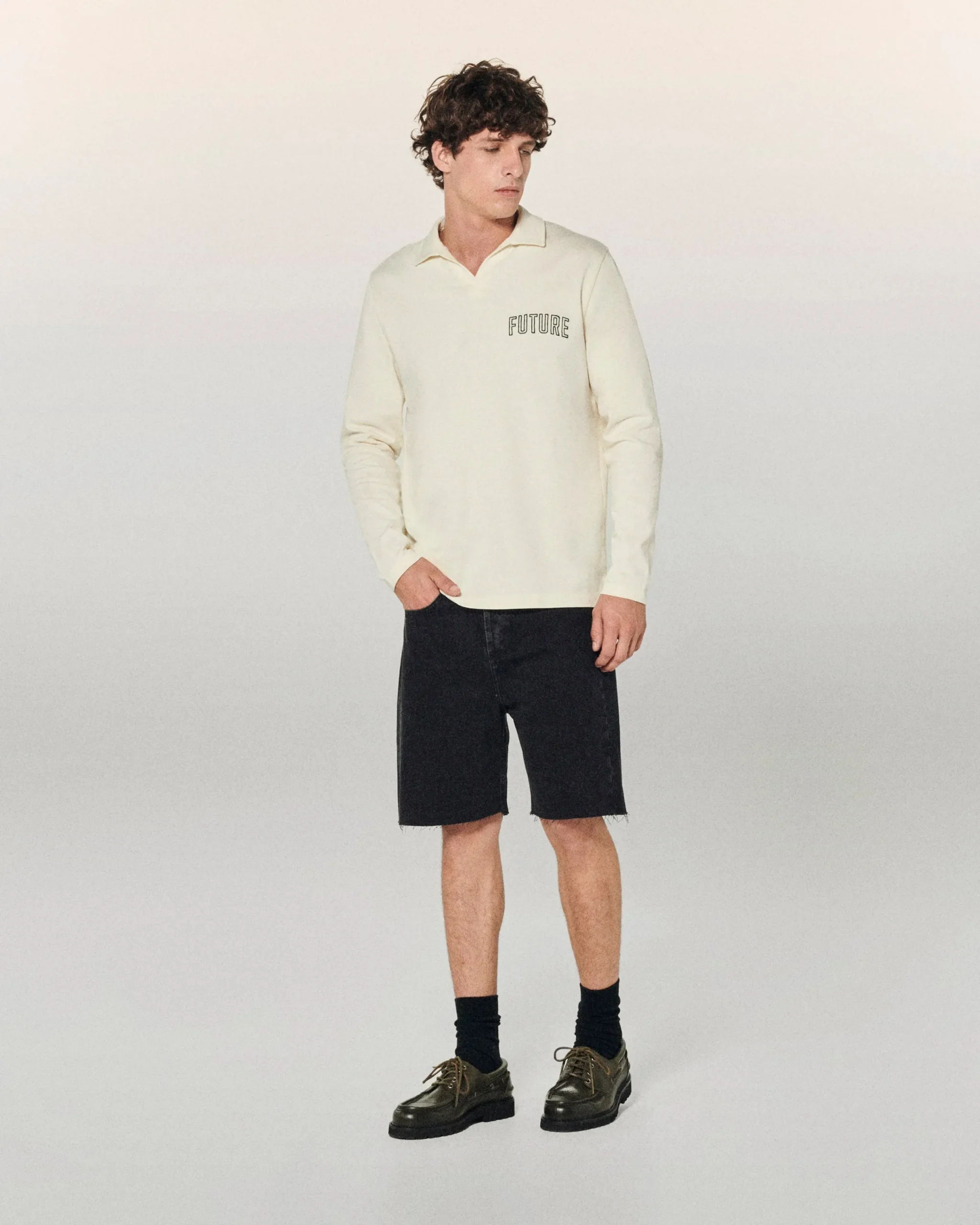 FROM FUTURE JACK Short Jean Noir Fashion