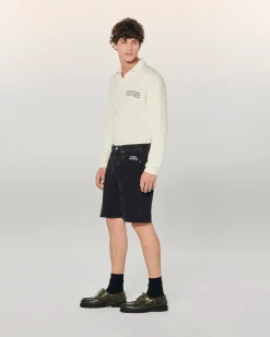 FROM FUTURE JACK Short Jean Noir Fashion