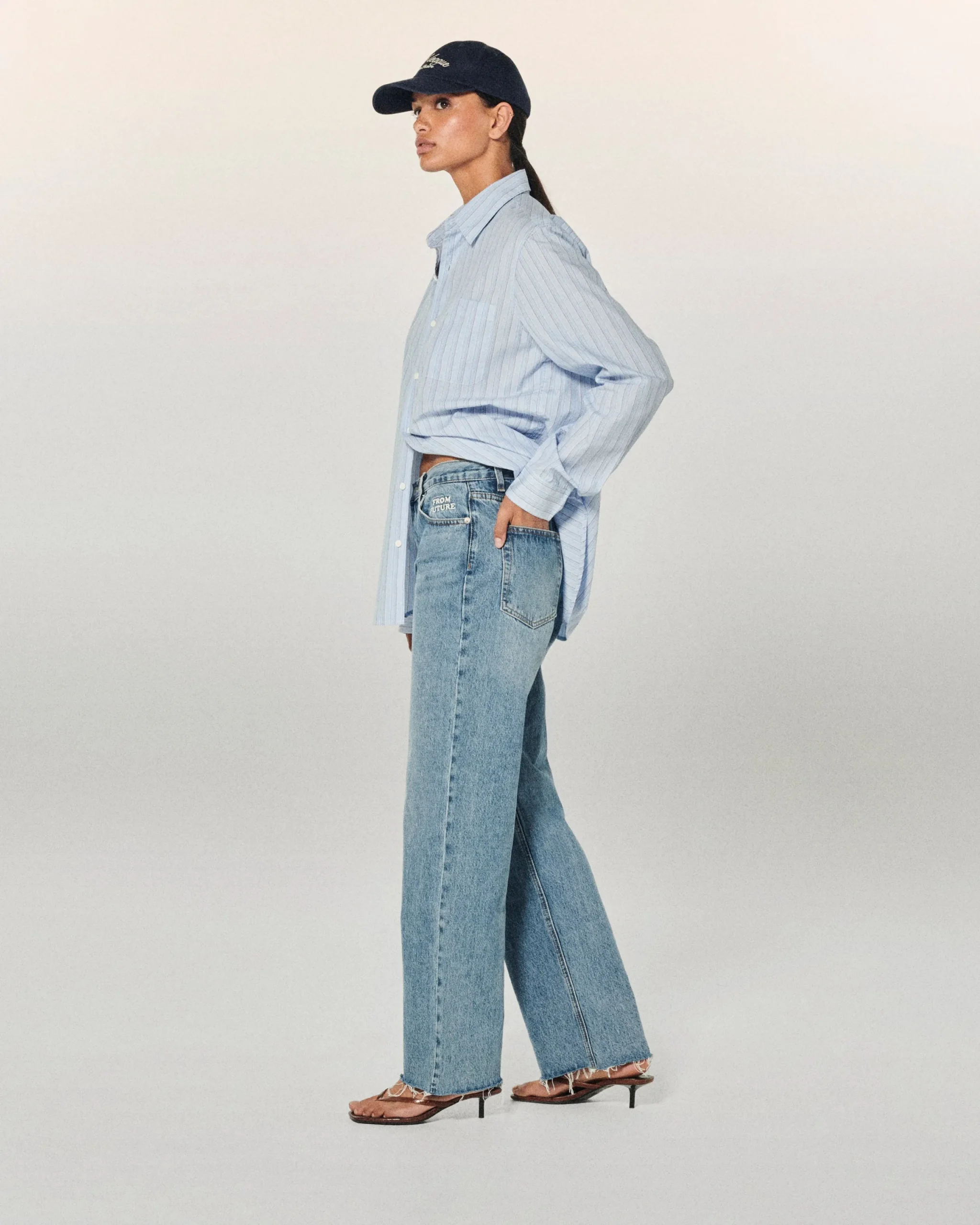 FROM FUTURE Jean Jackie MediumBlue Cheap