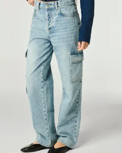 FROM FUTURE Jean Large BleuClair Discount