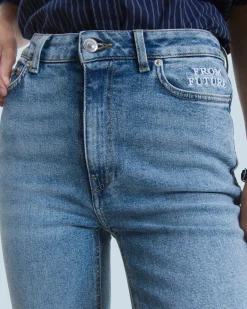 FROM FUTURE Joe Jean Bootcut Fente BleuClair New