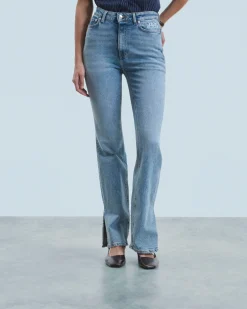 FROM FUTURE Joe Jean Bootcut Fente BleuClair New