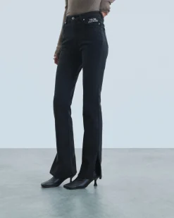 FROM FUTURE Joe Jean Bootcut Fente Noir Flash Sale