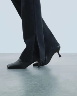 FROM FUTURE Joe Jean Bootcut Fente Noir Flash Sale