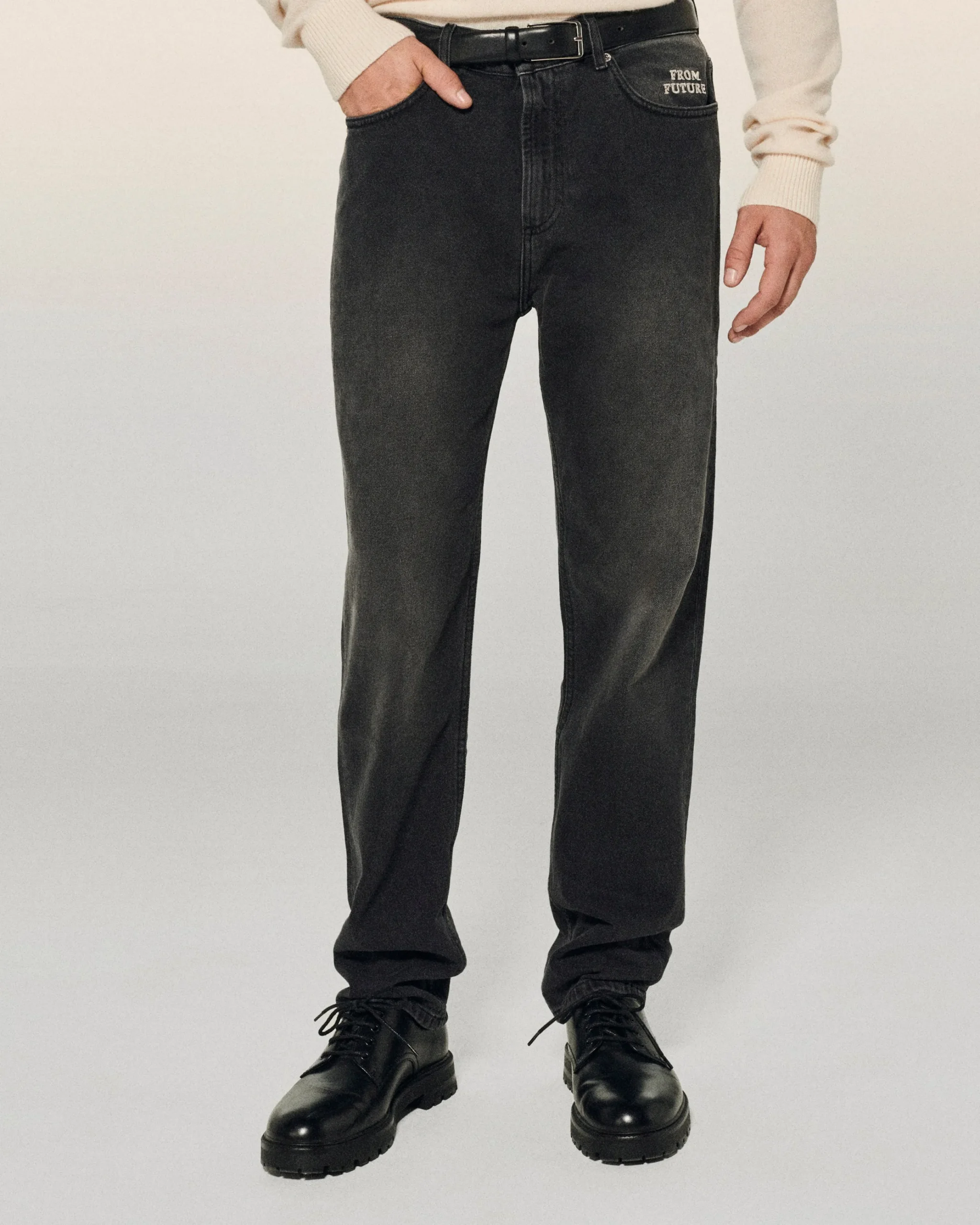 FROM FUTURE JOEY Jean Coupe Droite WashedBlack Discount