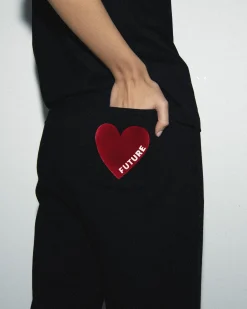 FROM FUTURE Jogging Droit Coeur Noir Hot