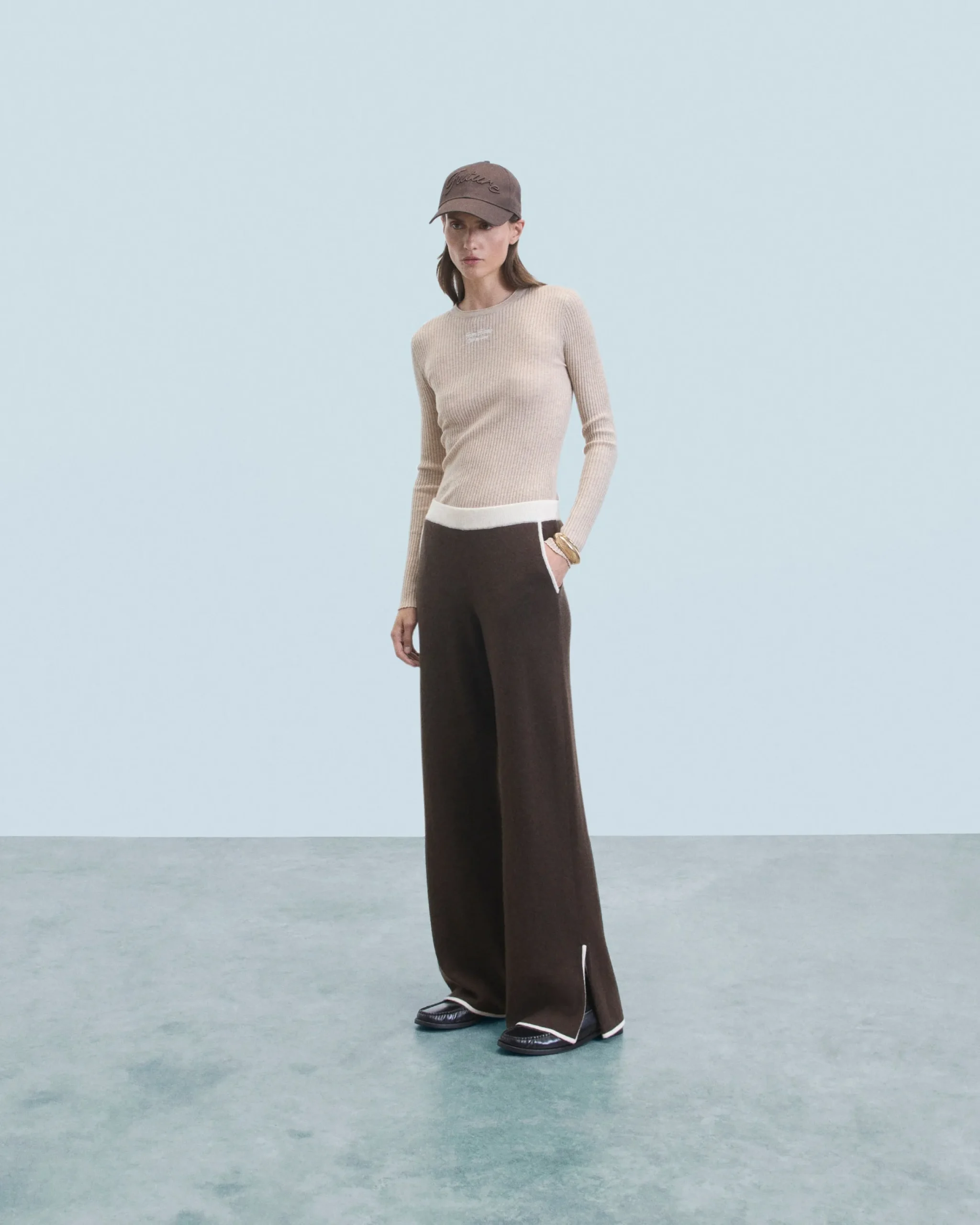 FROM FUTURE Jogging Large Bicolore Chocolat Discount