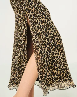 FROM FUTURE Jupe Mi Longue Mousseline WinterLeopard Best
