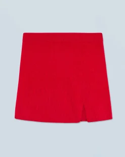 FROM FUTURE Jupe Mini en Cachemire Brossé HotRed Outlet