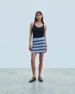 FROM FUTURE Jupe Mini Rayée FairyBlue Clearance