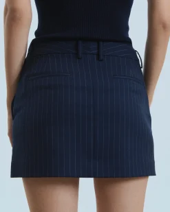 FROM FUTURE Jupe Mini Tailoring RayuresNavy Cheap