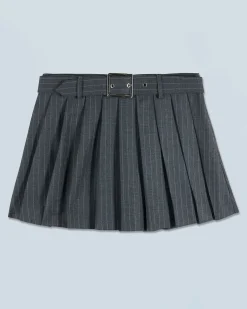 FROM FUTURE Jupe Mini Tailoring RayuresGris Sale