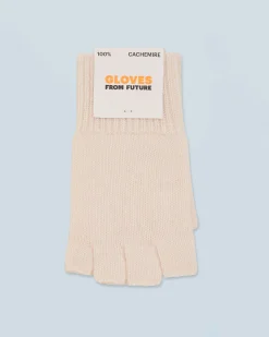 FROM FUTURE Mitaines Courtes Ecru Flash Sale
