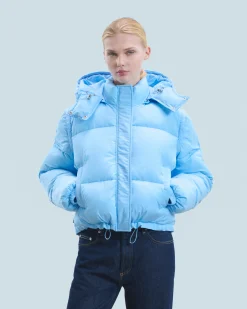 FROM FUTURE Outerwear Doudoune Craquelée BabyBlue Cheap