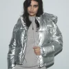 FROM FUTURE Outerwear Doudoune Craquelée Silver Clearance