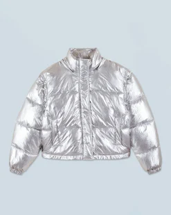 FROM FUTURE Outerwear Doudoune Craquelée Silver Clearance