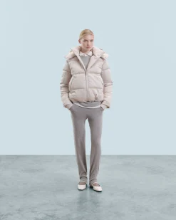 FROM FUTURE Outerwear Doudoune Doublure Cachemire Sable Discount