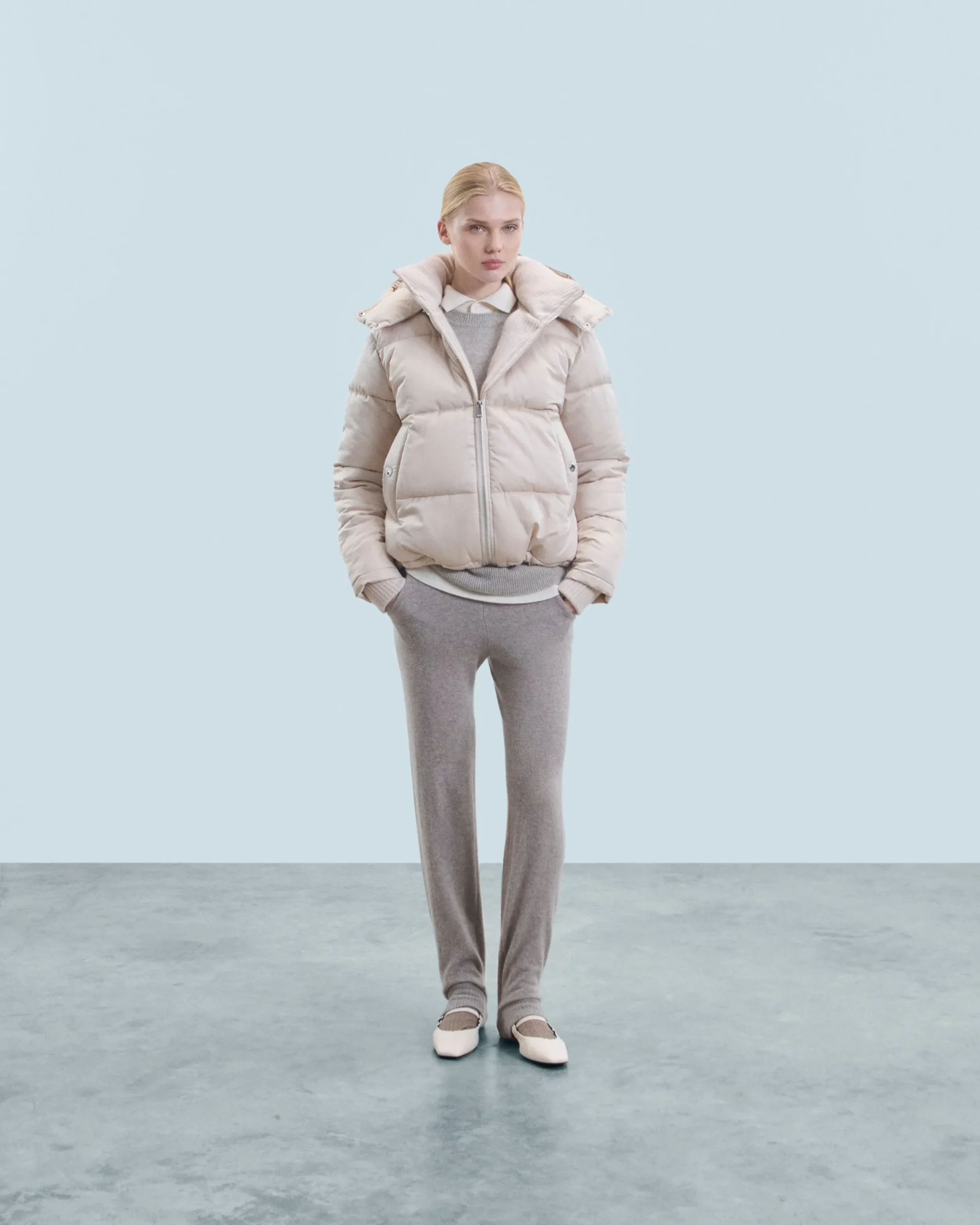 FROM FUTURE Outerwear Doudoune Doublure Cachemire Sable Discount