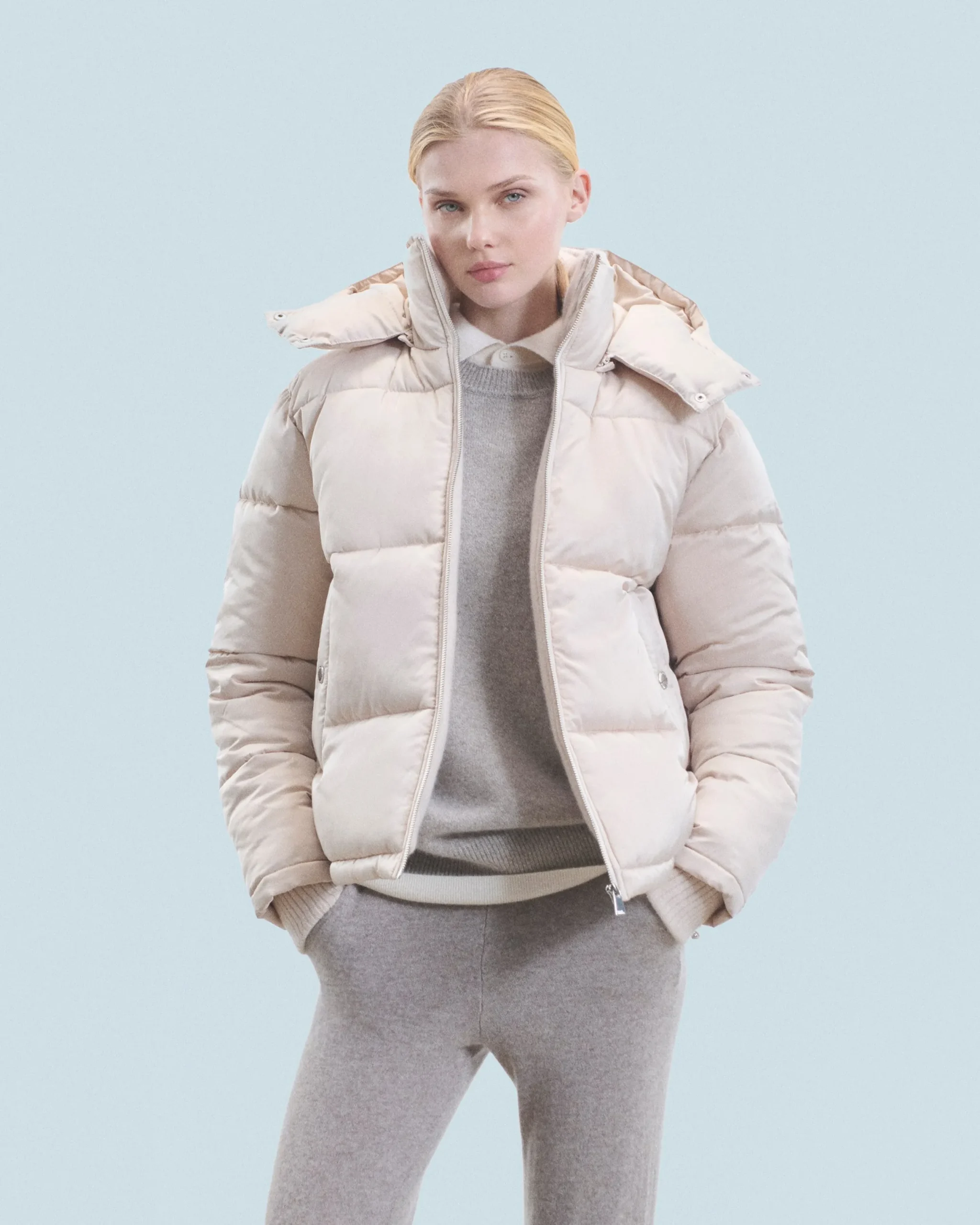 FROM FUTURE Outerwear Doudoune Doublure Cachemire Sable Discount