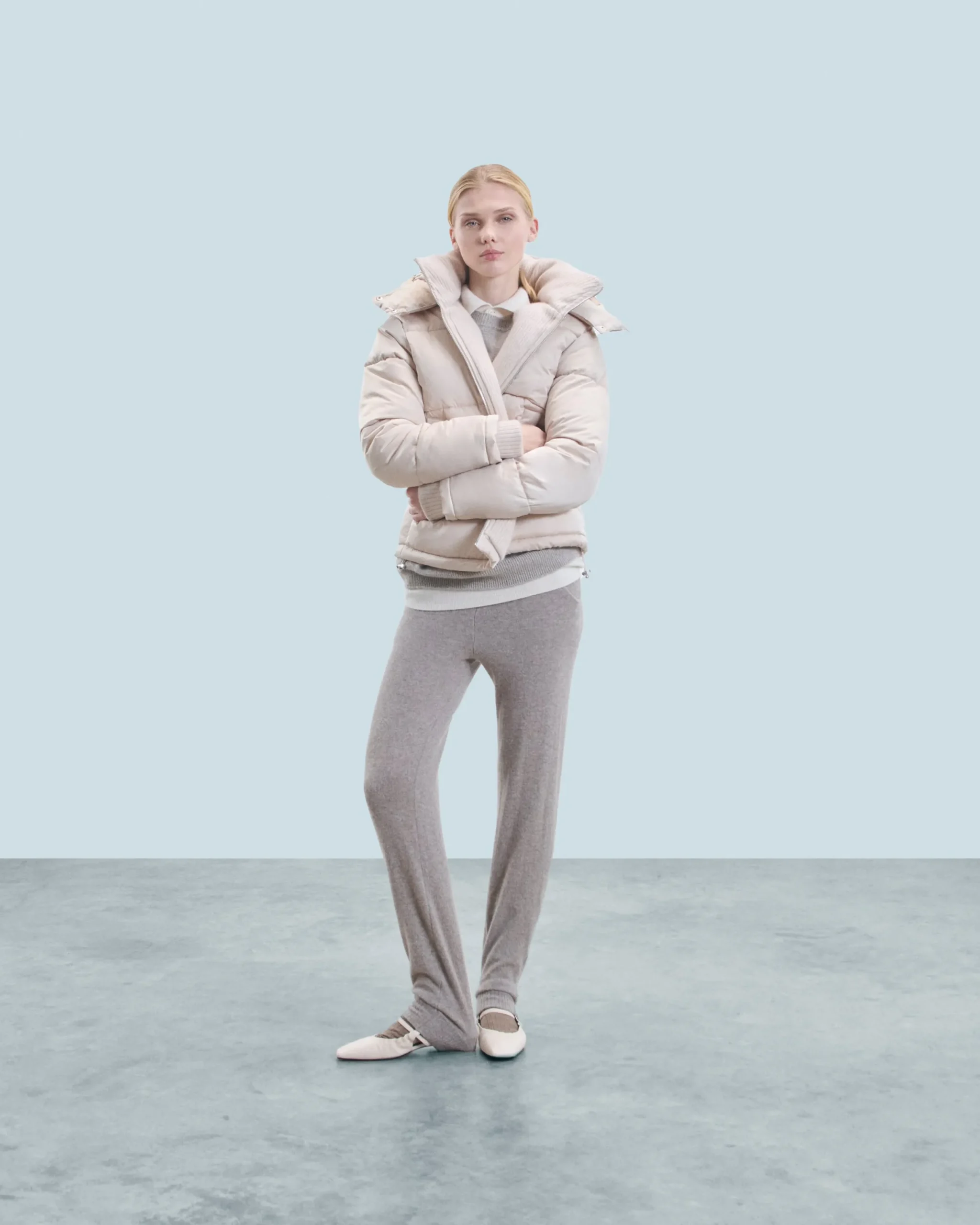 FROM FUTURE Outerwear Doudoune Doublure Cachemire Sable Discount