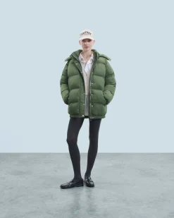 FROM FUTURE Outerwear Doudoune Mi-longue Kaki Best Sale