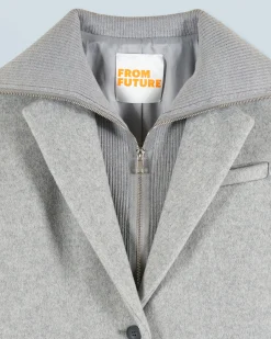 FROM FUTURE Outerwear Manteau GrisChinéClair Hot