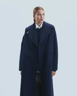 FROM FUTURE Outerwear Manteau Double Boutonnage Navy Outlet