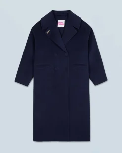 FROM FUTURE Outerwear Manteau Double Boutonnage Navy Outlet
